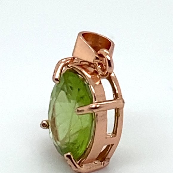 Peridot 2.25ct Rose Gold Finish Solid 925 Sterling Silver Pendant - Picture 6 of 6